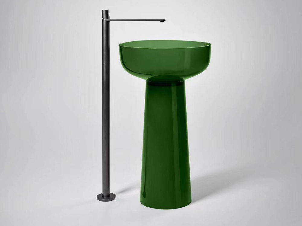 Transparent resin floor standing integrated washbasin art basin 2202